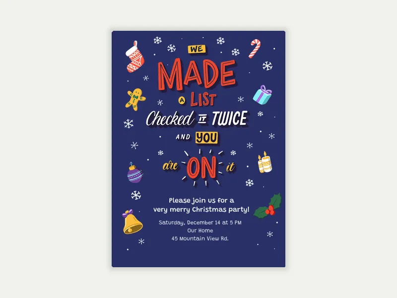 Very Merry Christmas Invitation free template design