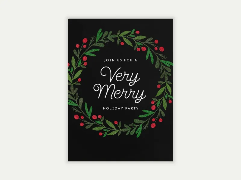 Very Merry Minimalist Invitation free template design