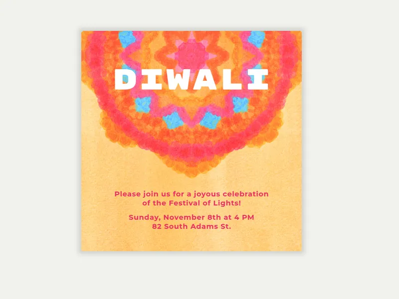 Vibrant Rangoli Invitation free template design