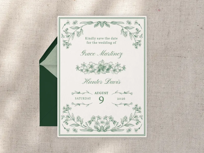 Vintage Embossed - Save the Date premium template design