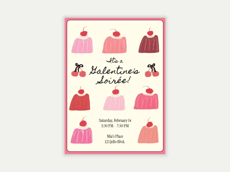 Vintage Jello x Jenna O’Brien of Feeling! Magazine Invitation free template design