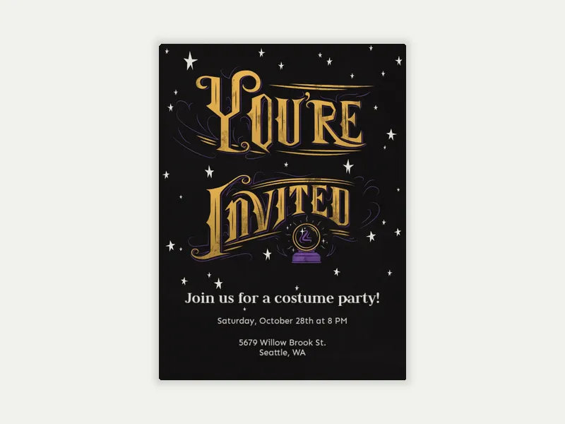 Vintage Sign - halloween - Invitation