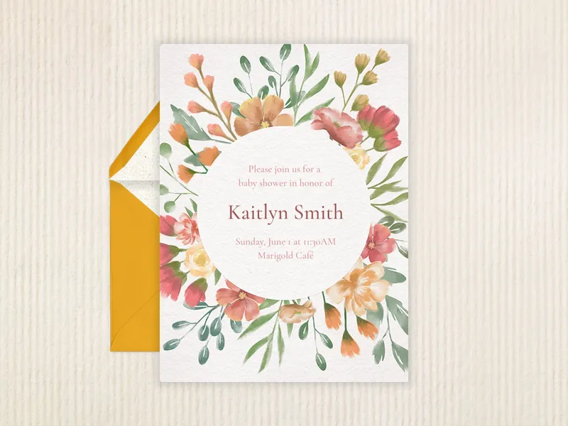 Watercolor Botanicals Invitation premium template design