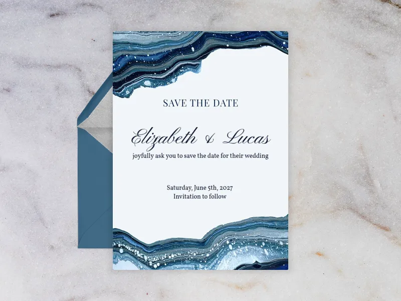 Marble Waves - Save the Date premium template design