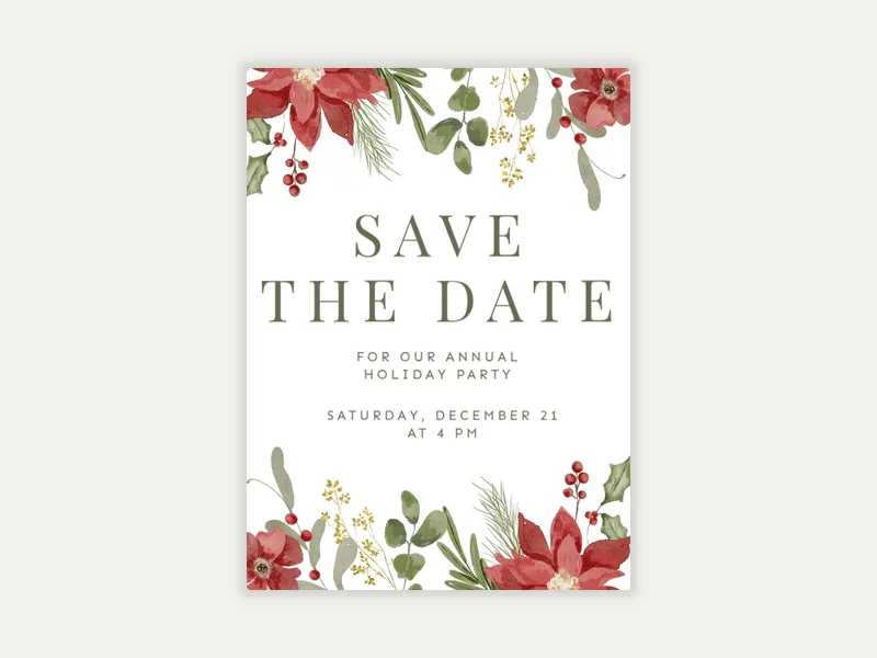 Watercolor Mistletoe - Save the Date - holiday_save_the_date - Invitation