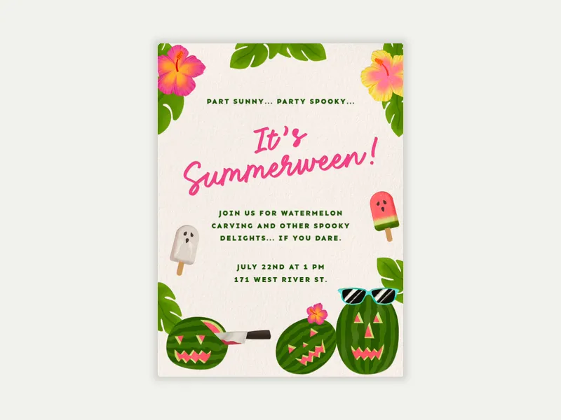 Watermelon Frights - summerween - Invitation
