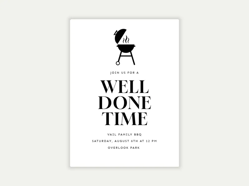 Well Done Party Invitation free template design