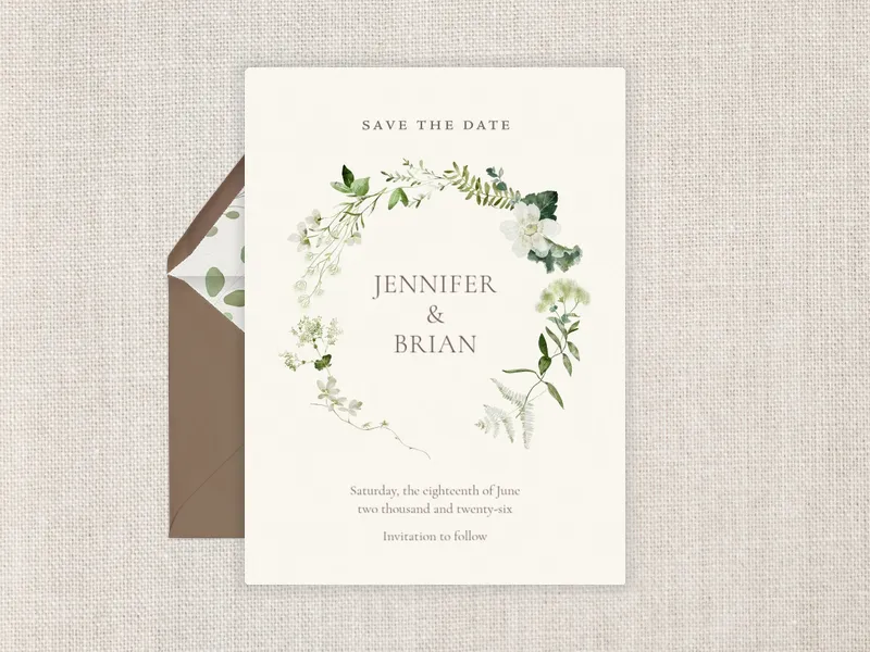 Flowers & Greenery - Save the Date premium template design
