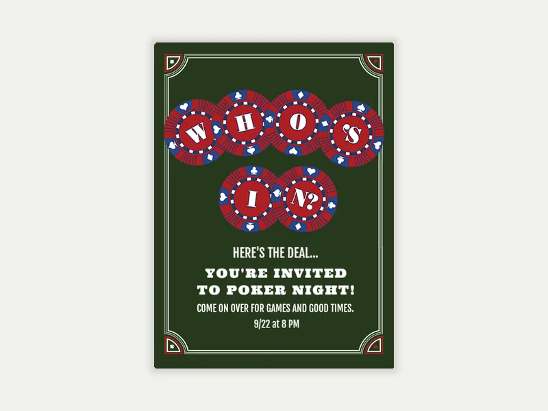 Who's In Invitation free template design