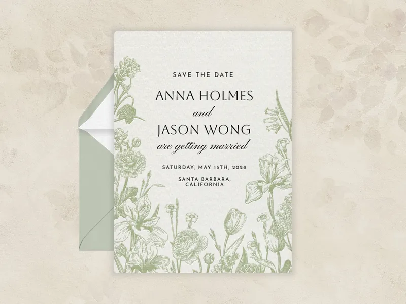 Wildflower Garden - Save the Date premium template design