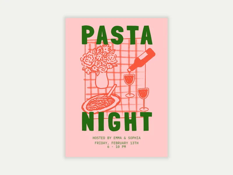 Wine & Dine Invitation free template design