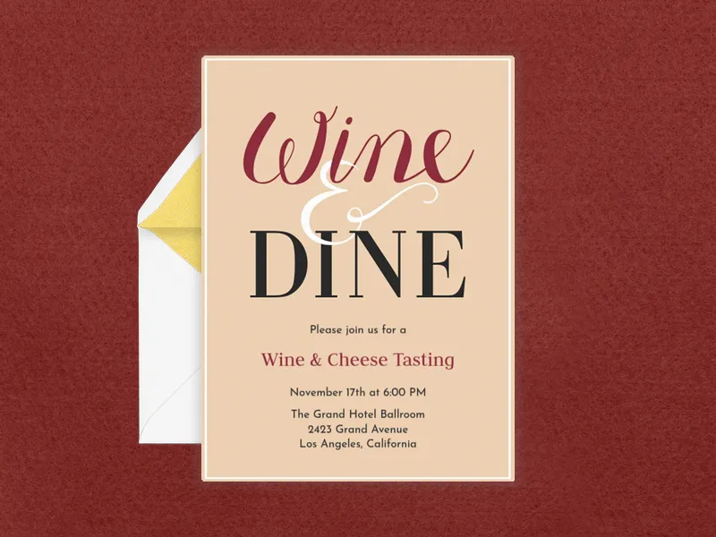 Wine and Dine - virtual_events - Invitation