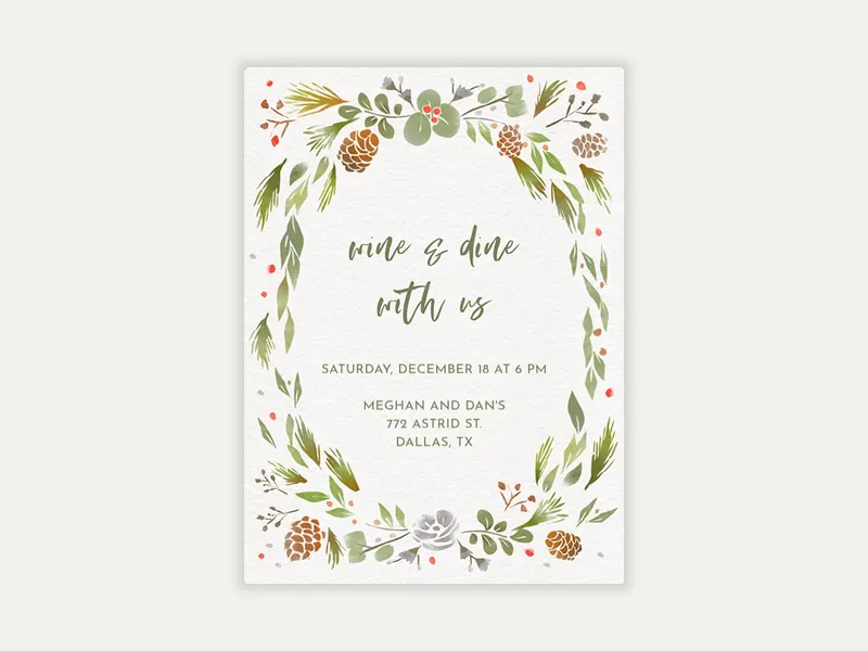 Wine 'n' Dine Invitation free template design
