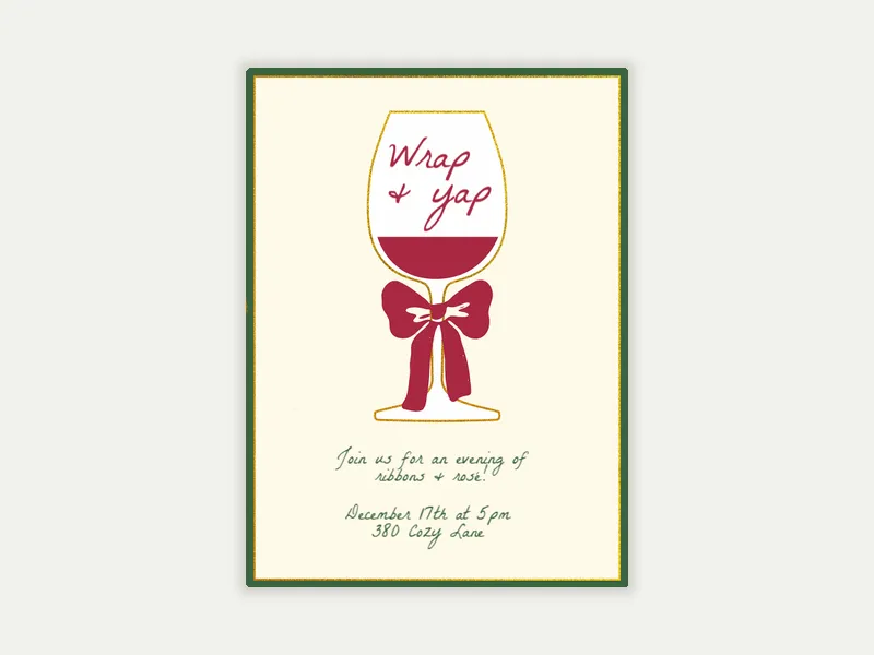 Wine and Wrap Invitation free template design