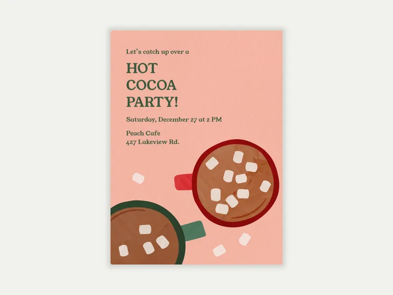 Winter Hot Cocoa Invitation free template design