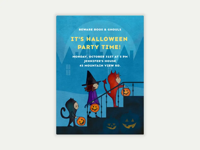 Witches and Ghouls Invitation free template design