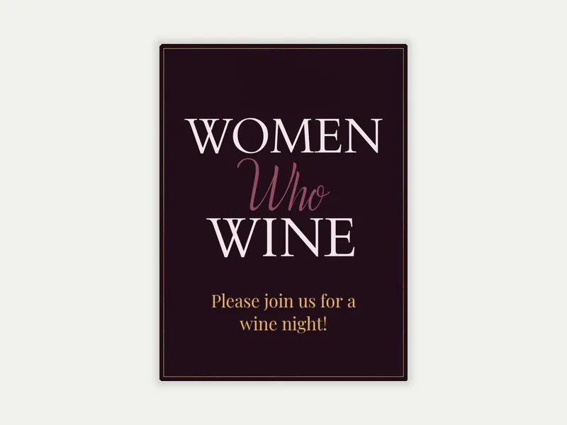 Women Who Wine Invitation free template design