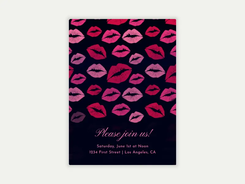 XOXO Kisses Invitation free template design