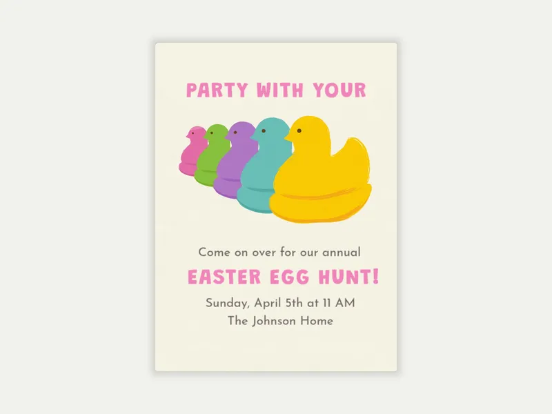 Marshmallow Chickies Invitation free template design