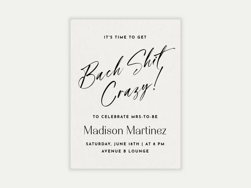 Penned & Papered - bachelorette - Invitation