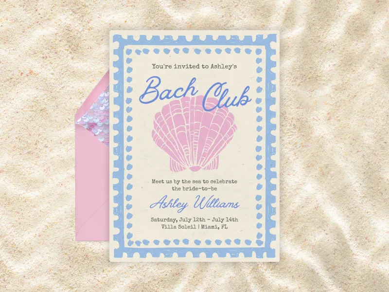 By the Sea - bachelorette - Invitation