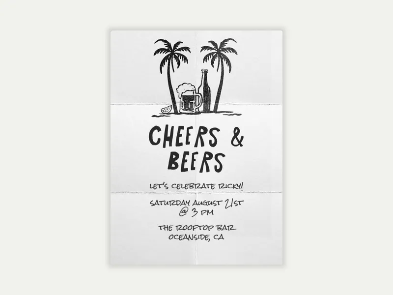  Palms & Pints - bachelorette - Invitation