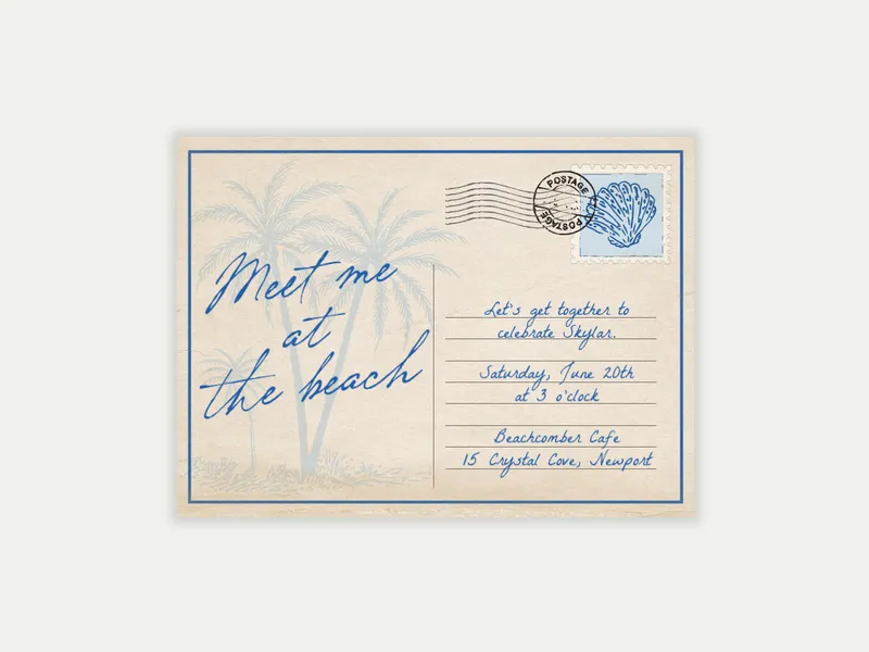 Postmarked in Paradise - bachelorette - Invitation