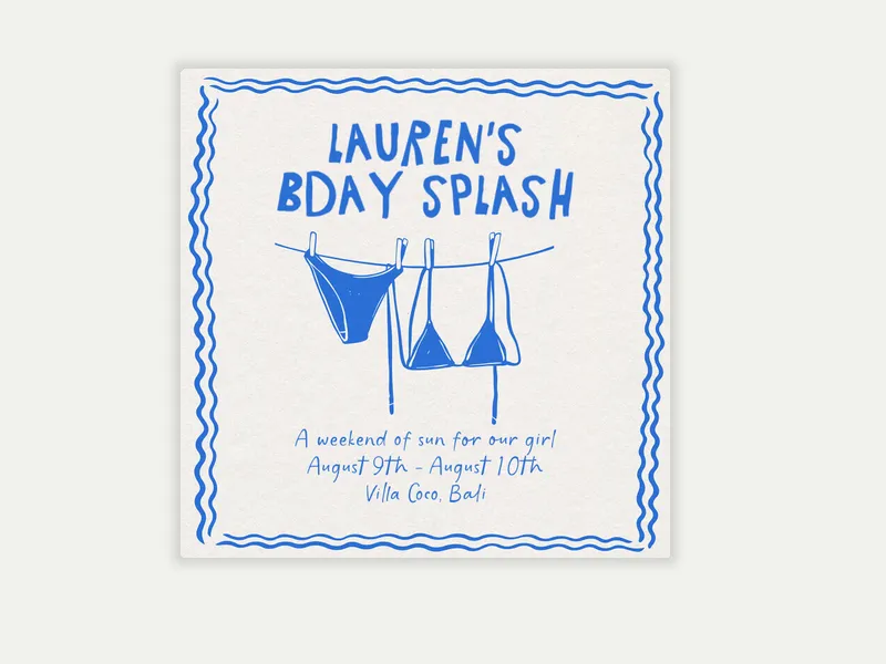 Bikini Season Invitation free template design