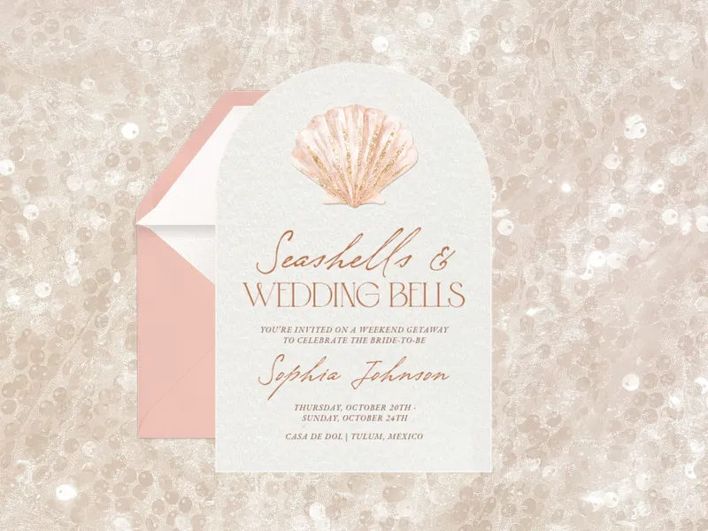 Seaside Glow - bachelorette - Invitation