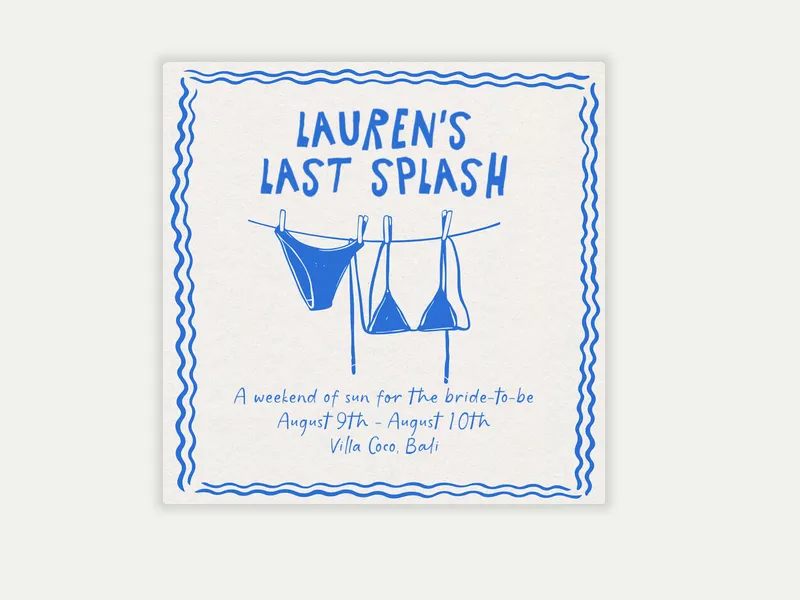 Bikini Season Invitation free template design