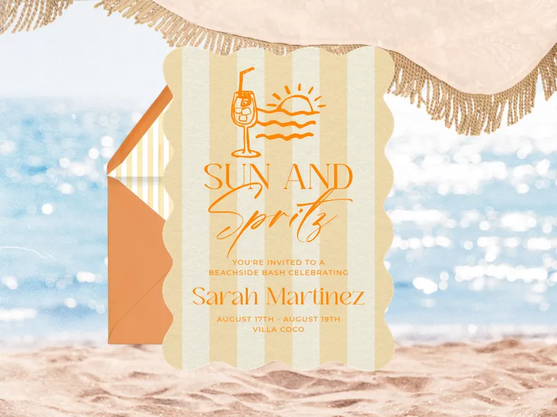 Coastal Cabana Invitation premium template design