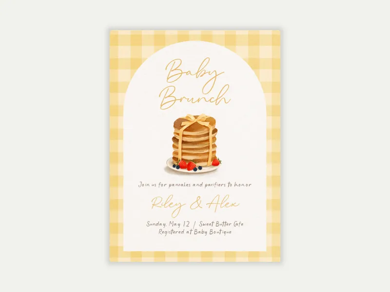 Gingham Brunch - bachelor - Invitation