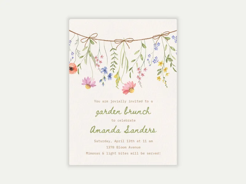 Garden Garland - bridal_shower - Invitation