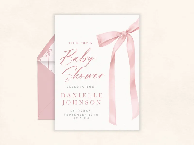 Ribbons, Bows! - baby_shower - Invitation