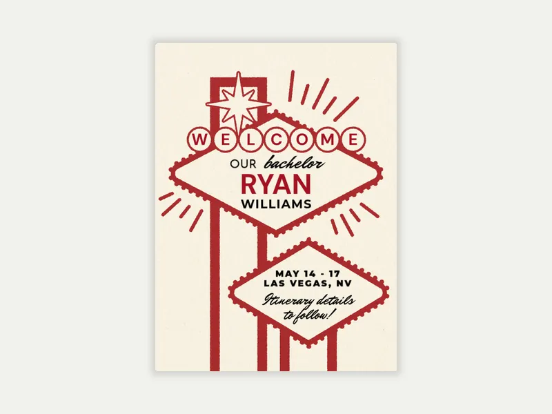 Welcome Sign - bachelor - Invitation