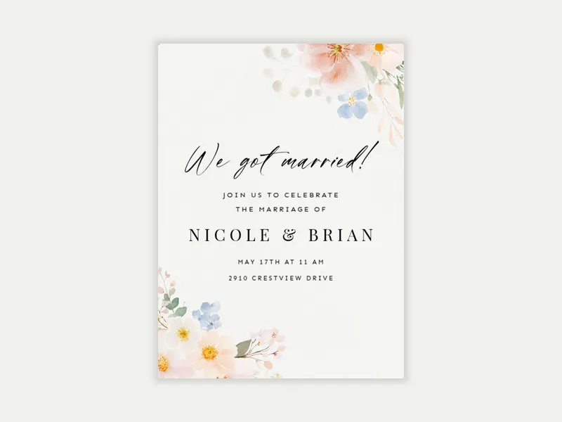 Blossom Corner - elopement_party - Invitation