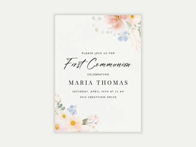Blossom Corner - religious - Invitation