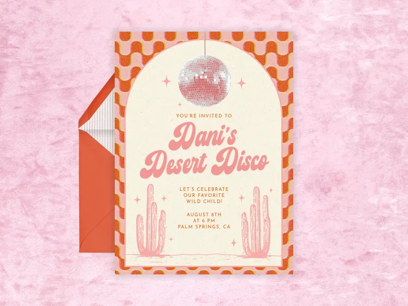 Cactus Disco - 35th_birthday - Invitation