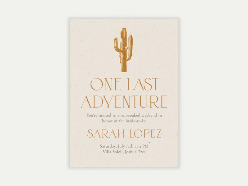 Cactus Country Invitation free template design