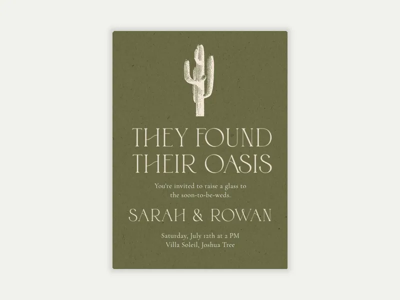 Cactus Country Invitation free template design