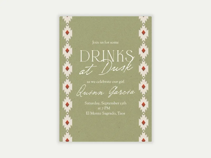 Desert Textile Invitation free template design