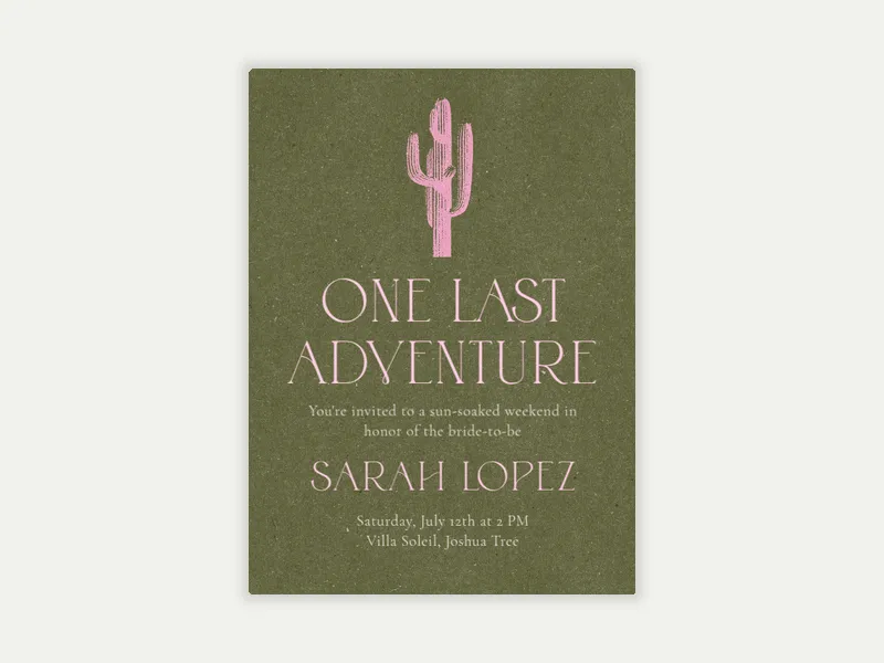 Cactus Country Invitation free template design