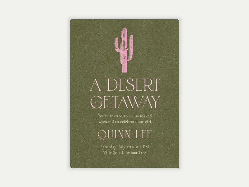 Cactus Country Invitation free template design