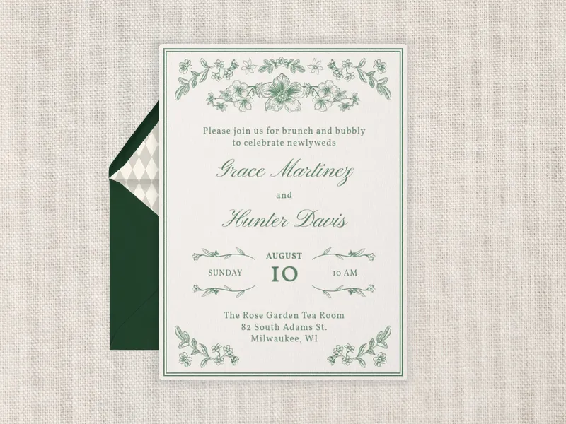 Vintage Embossed Florals - post_wedding_brunch - Invitation