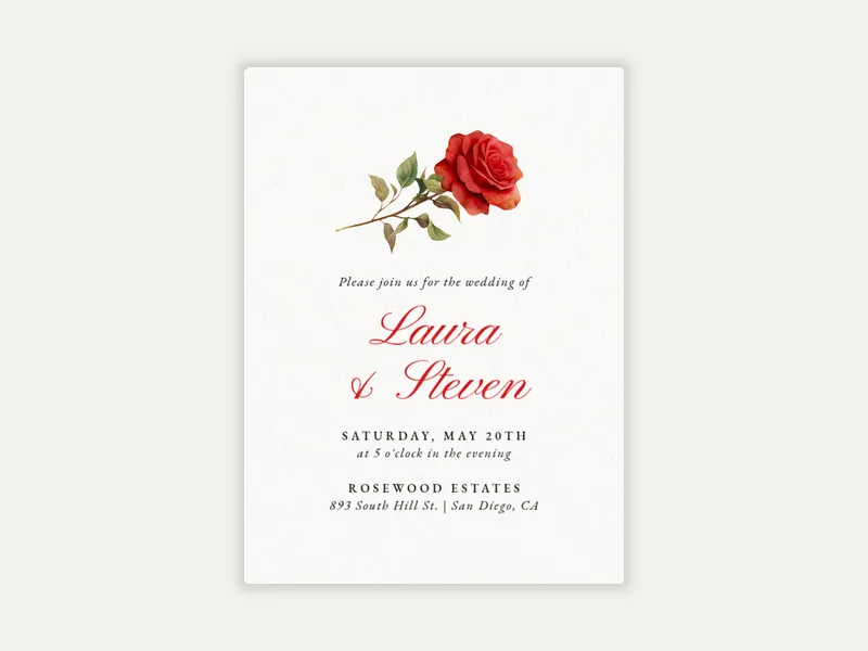Solo Rose Invitation free template design