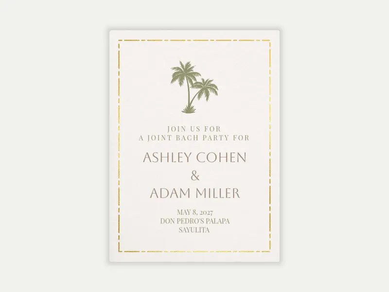 Under the Palms Invitation free template design