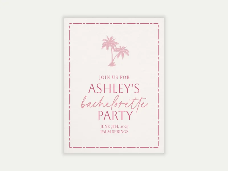 Under the Palms Invitation free template design