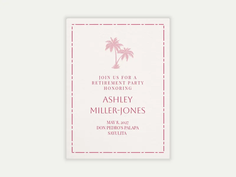 Under the Palms Invitation free template design