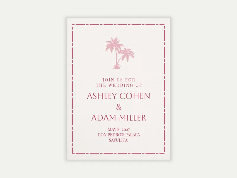 Under the Palms Invitation free template design