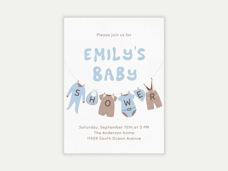 Baby Clothesline - baby_shower - Invitation